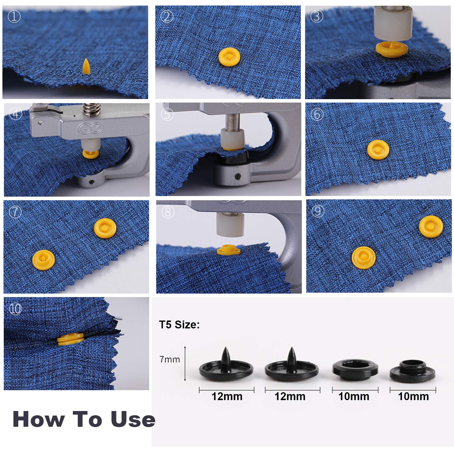 Amazon.com: EuTengHao 1440Pcs Plastic Snap Buttons No-Sew